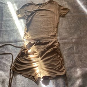 I am selling a Two Tan Set from Fashion Nova in size small.